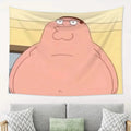 Peter Griffin themed tapestry funny wall art for office game room bedroom, dorm room decor flat print gift for the home