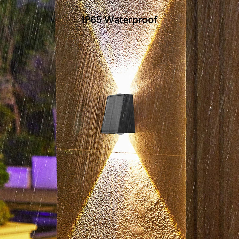 2LEDs Solar Outdoor Lights,Waterproof Atmosphere Lighting,Decorative Wall Lam for Garden Yard Porch Balcony Walkway Camping Deco