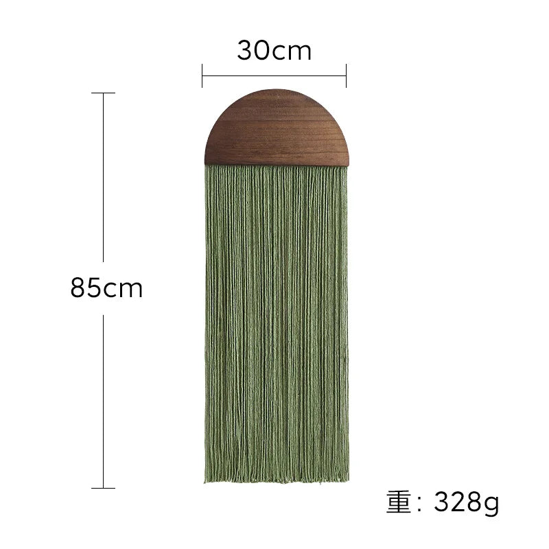Hand Woven Tapestry Half Circle Wooden Board Tassel Tapestry Wall Decoration Homestay Pendant Wall Mounted Ornament Hangings