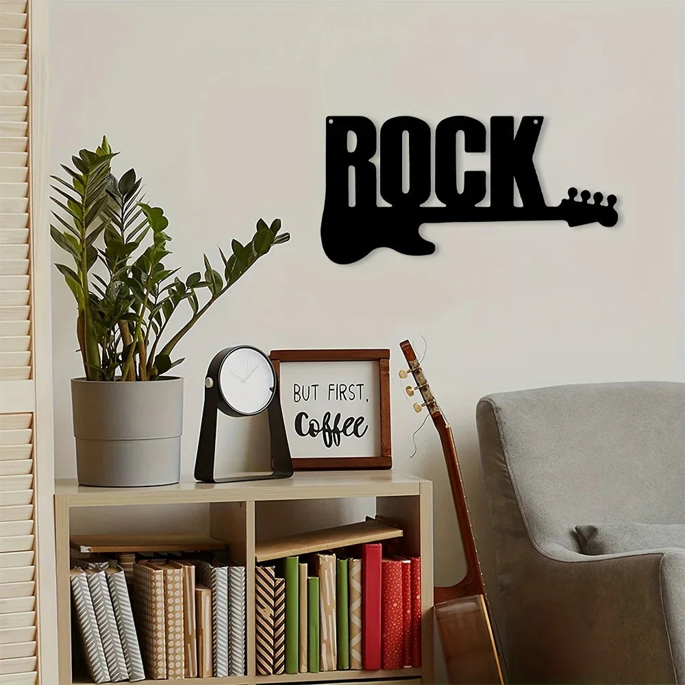 Rock Guitar Metal Wall Decor, Metal Artwork, Scene Decor, Room Decor, Study And Other Wall Decor, Holiday Gifts