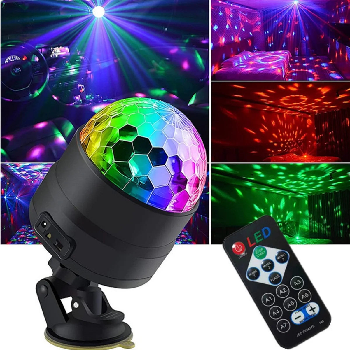 Disco Ball Lights DJ Party Lights Family Holiday Party Decorative Lights USB LED Mini DJ Stage Lights Strobe Lights