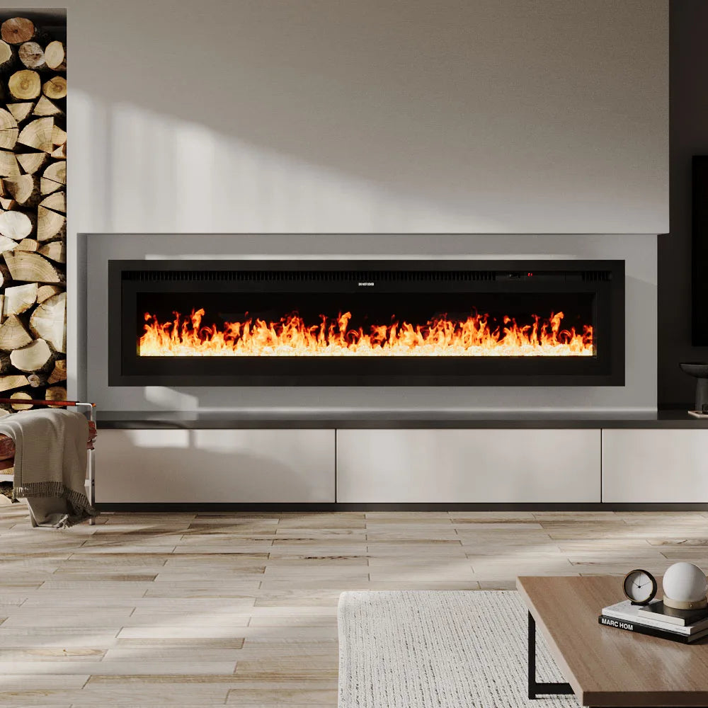 【Breeins】Electrical Fireplace with Remote, Home Decor 12 Vibrant Flame Colours, Adjustable Heating Modes, and Safety Features