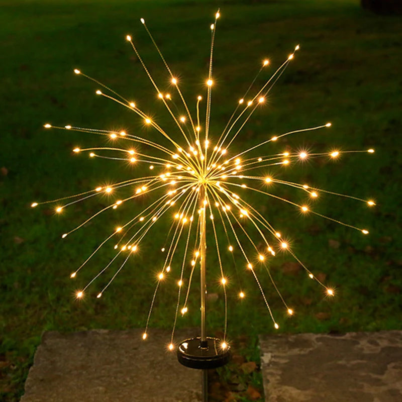 Solar Firework Lights Outdoor Waterproof Lights Camping Ambient String Lights Solar Ground Plug Firework Lights String Lights