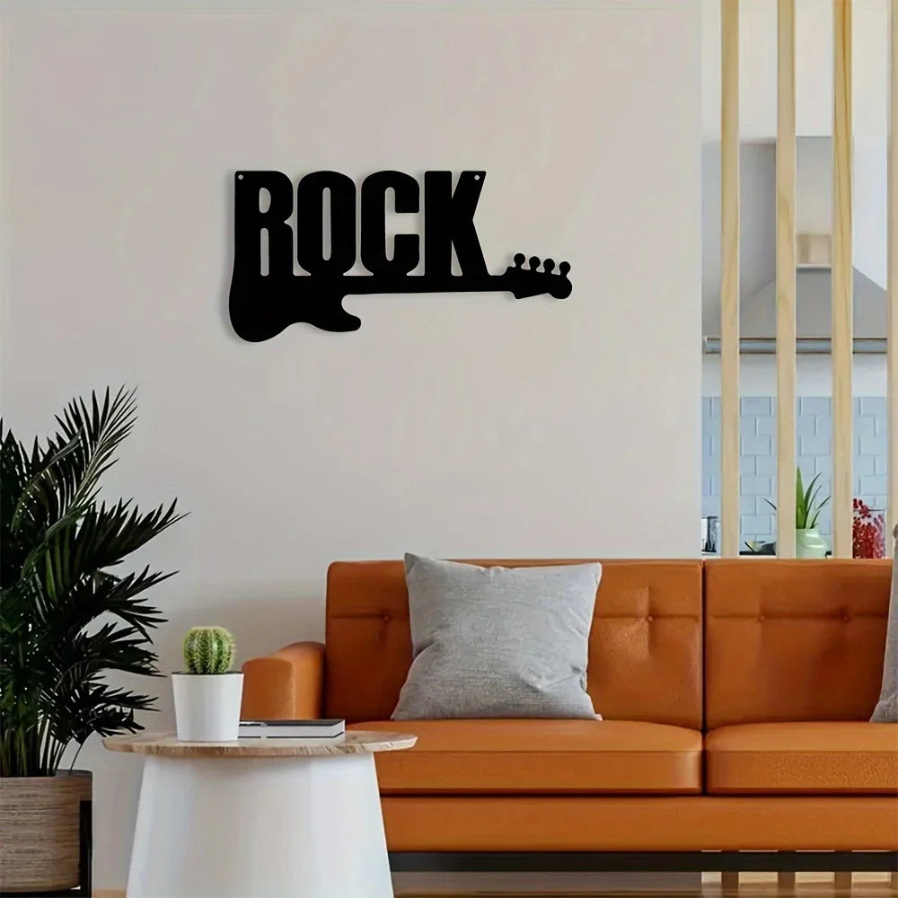 Rock Guitar Metal Wall Decor, Metal Artwork, Scene Decor, Room Decor, Study And Other Wall Decor, Holiday Gifts