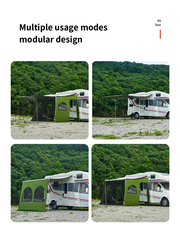 Caravan Awning Tent RV Screen Room Family Room Camper Privacy Room Sunshade Campervan Tent Outdoor Camping Shelter