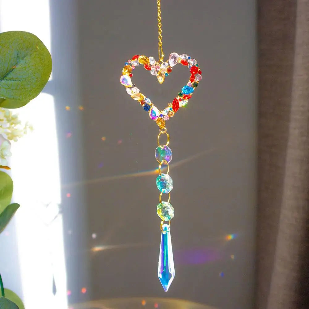 Crystal Snowflake Pendant Suncatcher AB Color Glass Prism For Garden Window Hanging Rainbow Maker Gift Car Wedding Home Decor