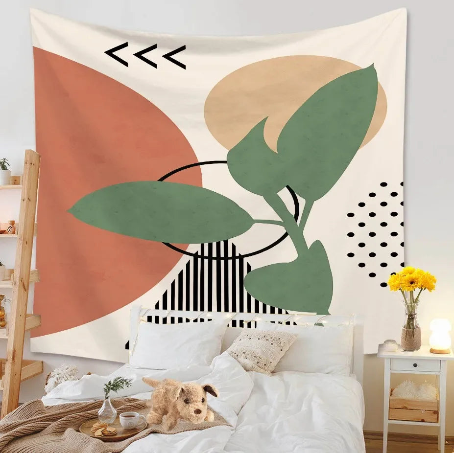 Tapestry Living Room Background Mural Beach Mat Home Decoration Simple and Fresh Character Wall Hanging