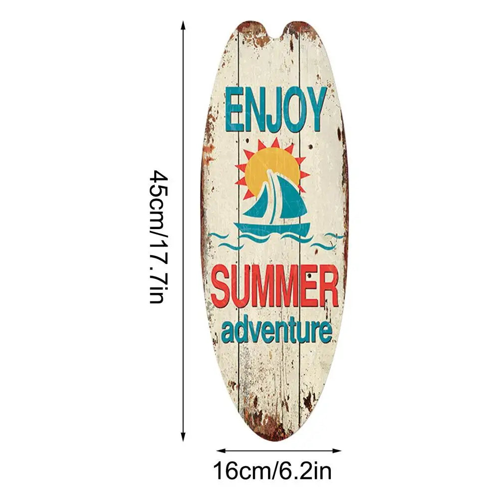 Surfboard Wooden Hanging Sign Ocean Decor Summer Decor Outdoor Decor Summer Theme Wall Decor Beach Signs for Home Cafe Bar Decor