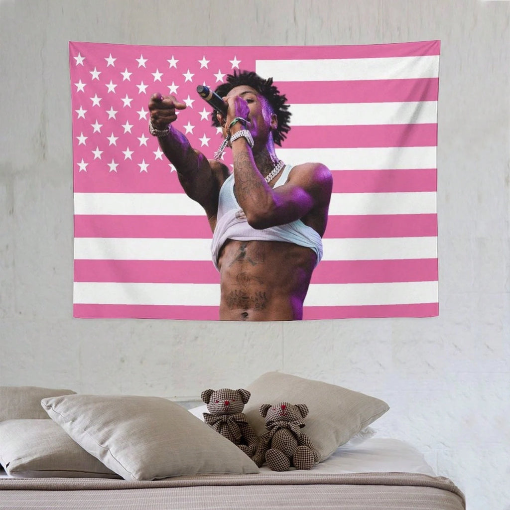 YoungBoy Rapper Tapestry, Music Art Poster Flag for Room Aesthetic, Bedroom, Living Room, Home Office, Dorm & Party Decor