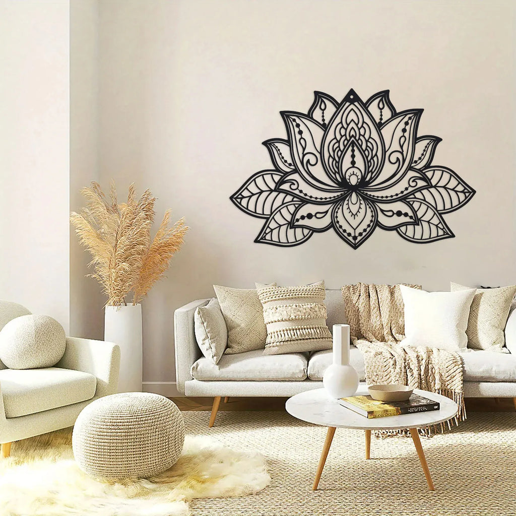 1Pc Metal Lotus Flower Mandala Wall Art, Metal Wall Decor, Meditation Room Decor, Lotus Wall Decor, Zen Decor, Yoga Gifts