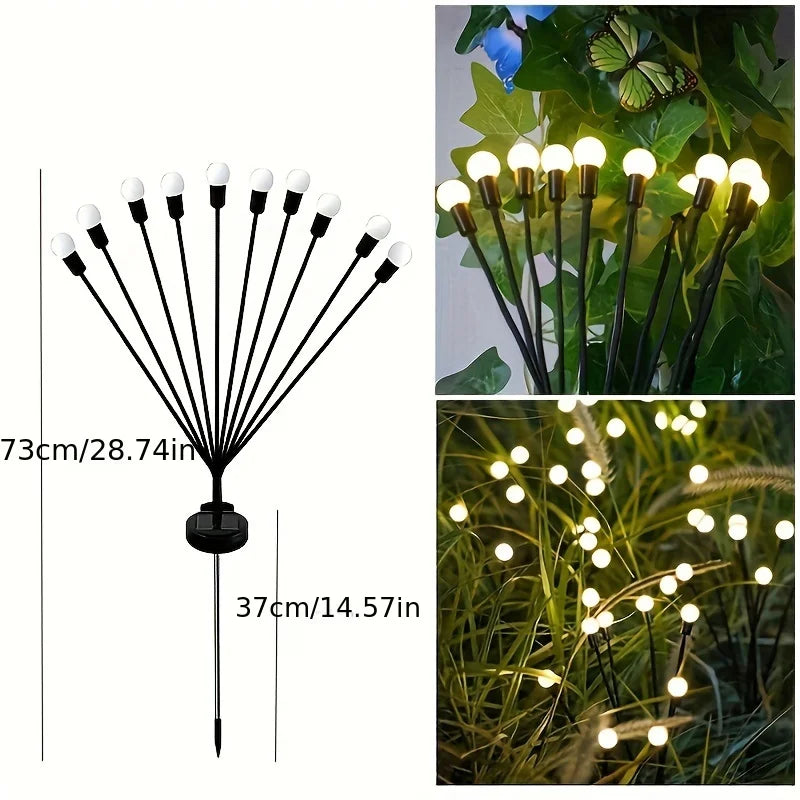 Solar outdoor lights, firefly lights, courtyard lights, ambient lights, garden decoration lights, waterproof lawn lights