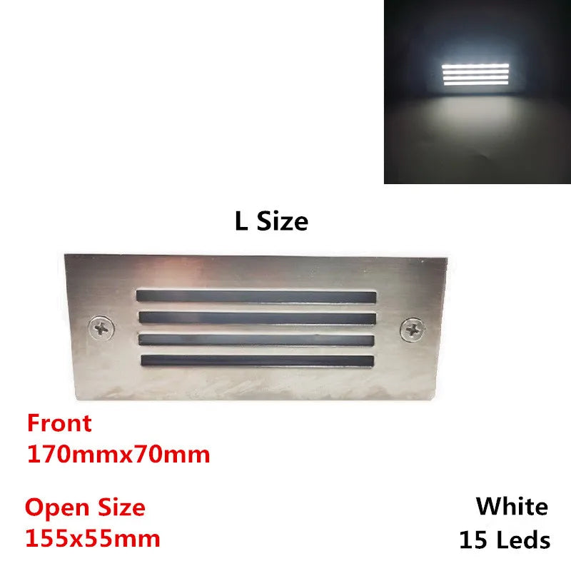 LED Deck Step Light 15Leds Underground Lamp Recessed Stair Paitio Ground Spot Light Floor Garden Landscape Wall Outdoor Lighting