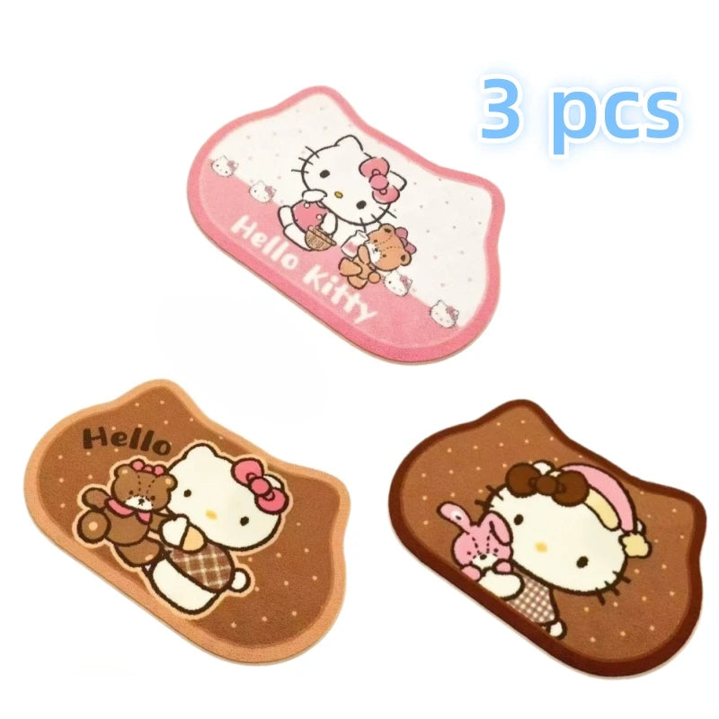 Hello Kitty Cute Cartoon Faux Cashmere Bathroom Rug - Non-Slip, Absorbent, Quick-Dry for Toilet Entrance & Shower Room