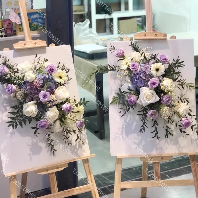 Artificial Flower Road Lead Floor Flower Row Welcome Sign Decor Wedding Hanging Flowers Row Centerpiece Party Decoration