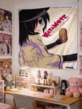 Anime Watamote Kuroki Tomoko Colorful Tapestry Japanese Anime Girl Tapestry Bohemian Style Tapestry Aesthetic Wall Hanging Decor