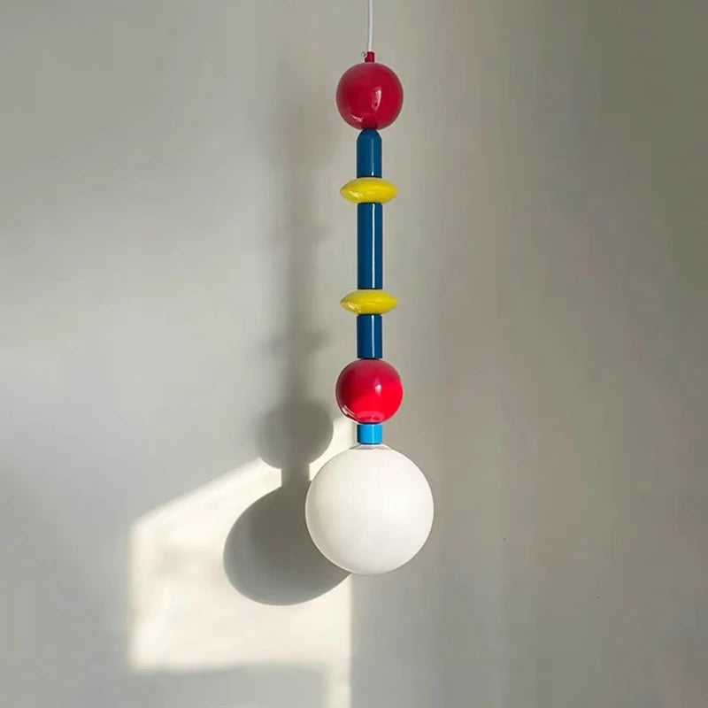 Nordic Macaron Pendant Lamp Memphis Room Pendant Light Designer Creative Glass Ceiling Lamp Children's Room Living Room Lights