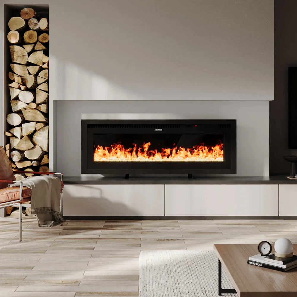 【Breeins】Electrical Fireplace with Remote, Home Decor 12 Vibrant Flame Colours, Adjustable Heating Modes, and Safety Features