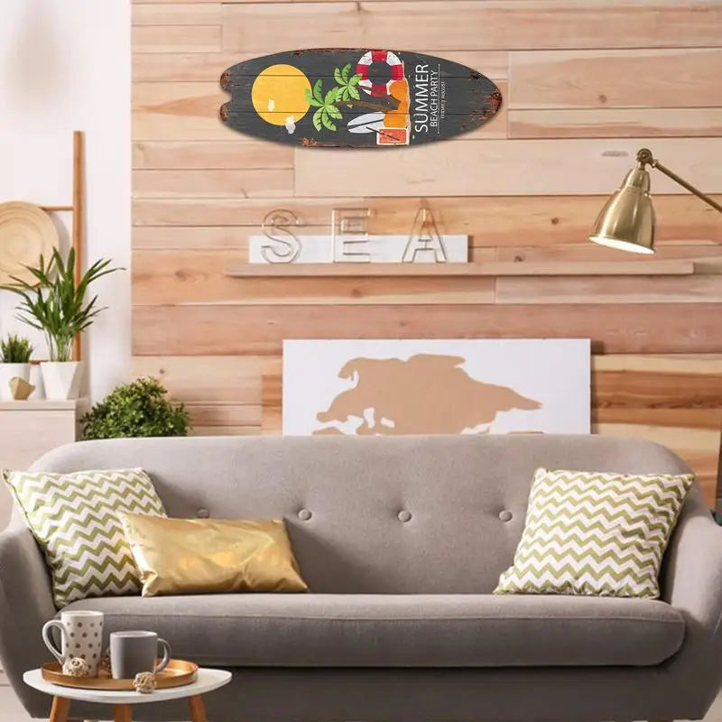 Surfboard Wooden Hanging Sign Ocean Decor Summer Decor Outdoor Decor Summer Theme Wall Decor Beach Signs for Home Cafe Bar Decor