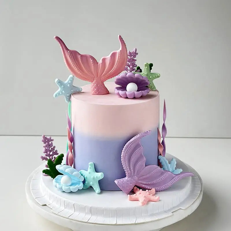 Mermaid Theme Cake Decor Birthday Party Decor Girl 1st First Birthday Kids Mermaid Birthday Party Decor Baby Shower Cake Decor