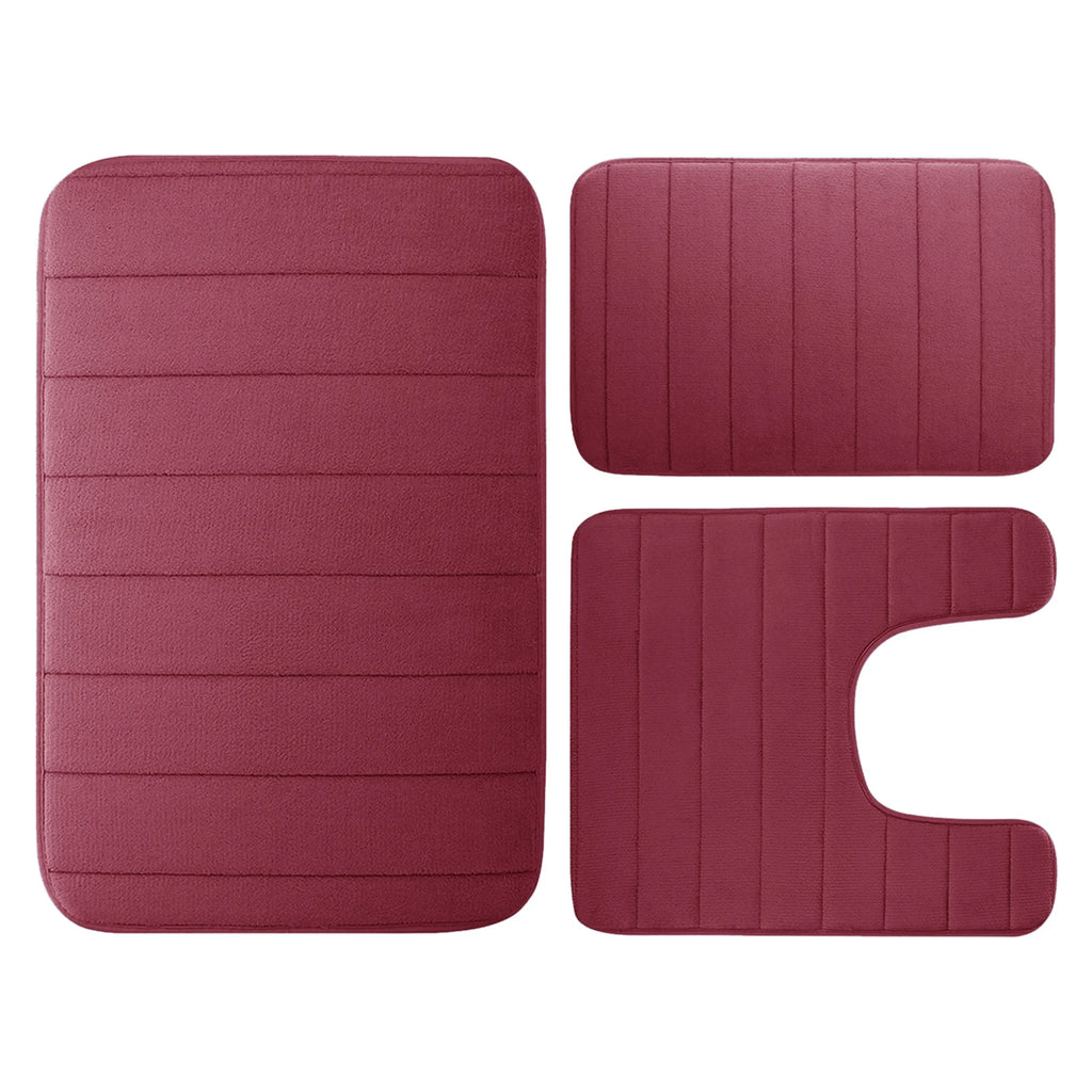3 Pieces Memory Foam Bath Rugs Absorbent Bathroom Rugs Non-Slip Washable Bathroom Mats Bath Mats for Bathroom Floor Rugs Carpets
