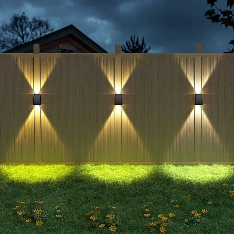 2LEDs Solar Outdoor Lights,Waterproof Atmosphere Lighting,Decorative Wall Lam for Garden Yard Porch Balcony Walkway Camping Deco