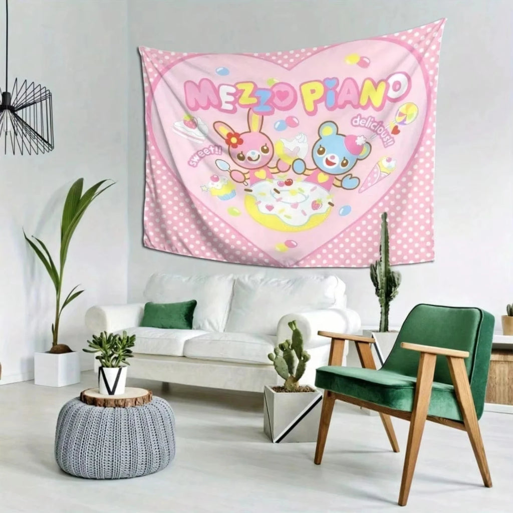 Kawaii Cartoon Anime Tapestry Cutecore Room Decor Aesthetic Room Decor Room Decoration Accessories Room Decoration Items