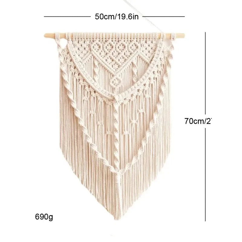 Home Homestay Wall Decor Tapestry Bohemian Woven Structure Room Background Carpet Indoor Daily Arrangement Storage Accessory