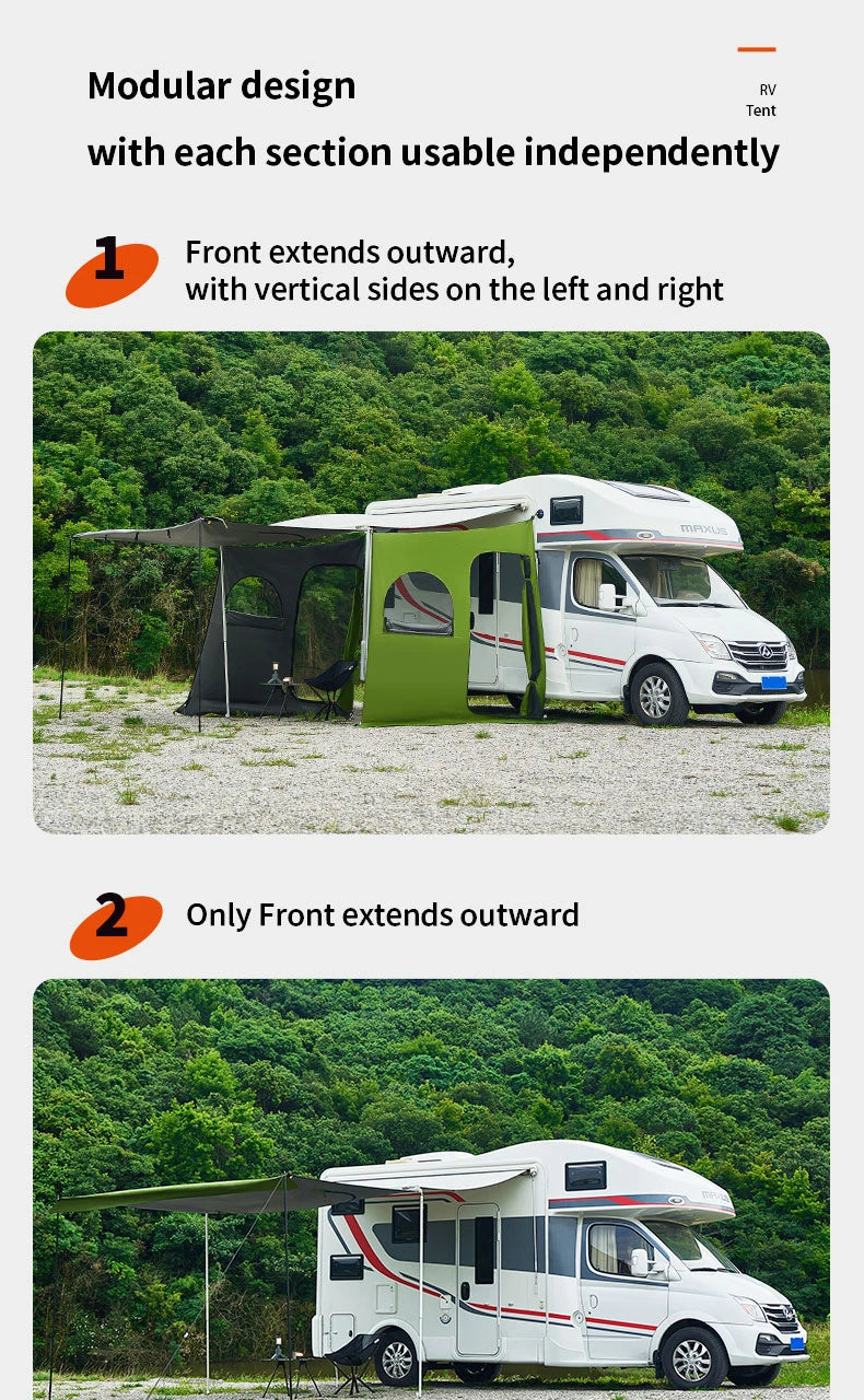 Caravan Awning Tent RV Screen Room Family Room Camper Privacy Room Sunshade Campervan Tent Outdoor Camping Shelter