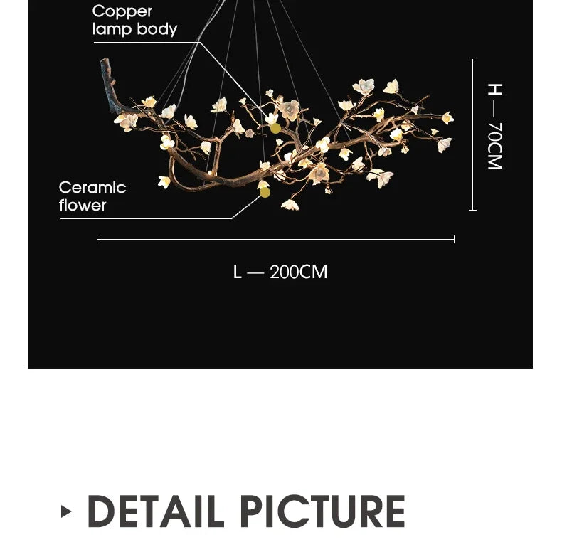 Nordic Branch LED Chandelier for Living Dining Room Coffee Tables Kitchen Bedroom Pendant Light Home Decor Lusters Luminaires