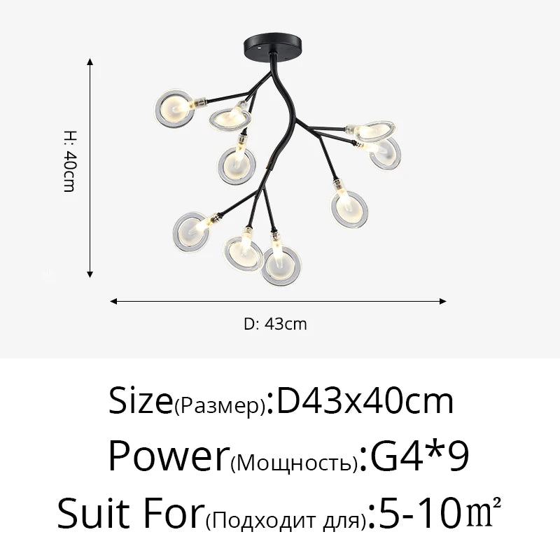 Modern LED Chandelier Living Room Bedroom Kitchen Nordic Gorgeous Firefly Lamp Home Indoor Lighting Luxurious Decor Hanging Lamp