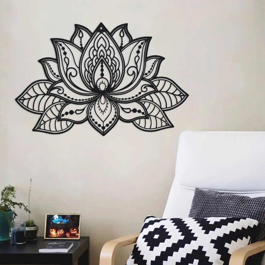 1Pc Metal Lotus Flower Mandala Wall Art, Metal Wall Decor, Meditation Room Decor, Lotus Wall Decor, Zen Decor, Yoga Gifts
