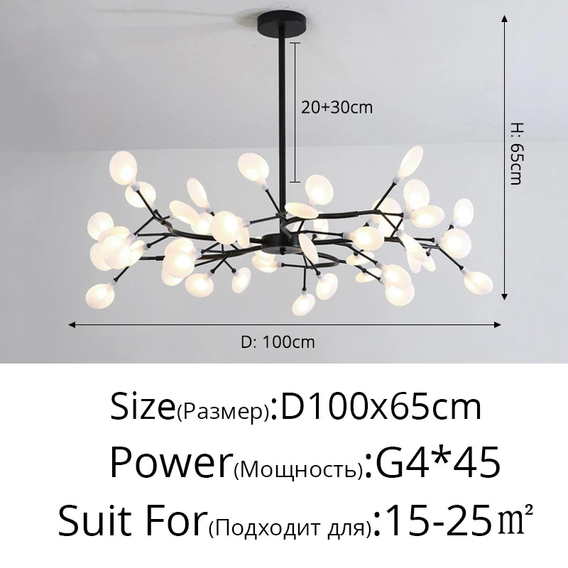 Modern LED Chandelier Living Room Bedroom Kitchen Nordic Gorgeous Firefly Lamp Home Indoor Lighting Luxurious Decor Hanging Lamp