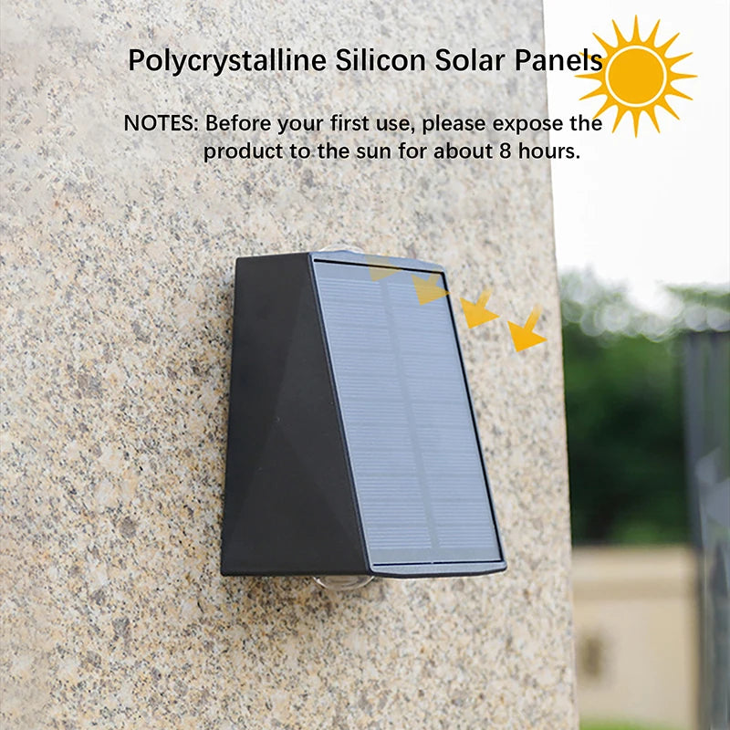 2LEDs Solar Outdoor Lights,Waterproof Atmosphere Lighting,Decorative Wall Lam for Garden Yard Porch Balcony Walkway Camping Deco
