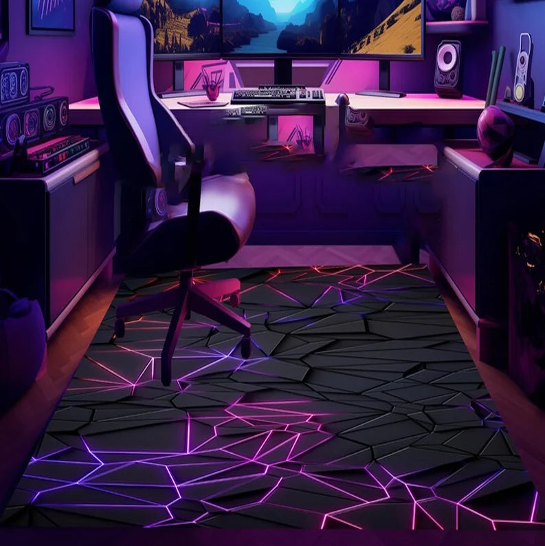 Gamer Rug Gaming Rug,Game Rug Geometric Rug,Colorful Rug Play Room Rug Neon Decor Rug Neon Look Sport Rug Area Rug,Gaming Gifts