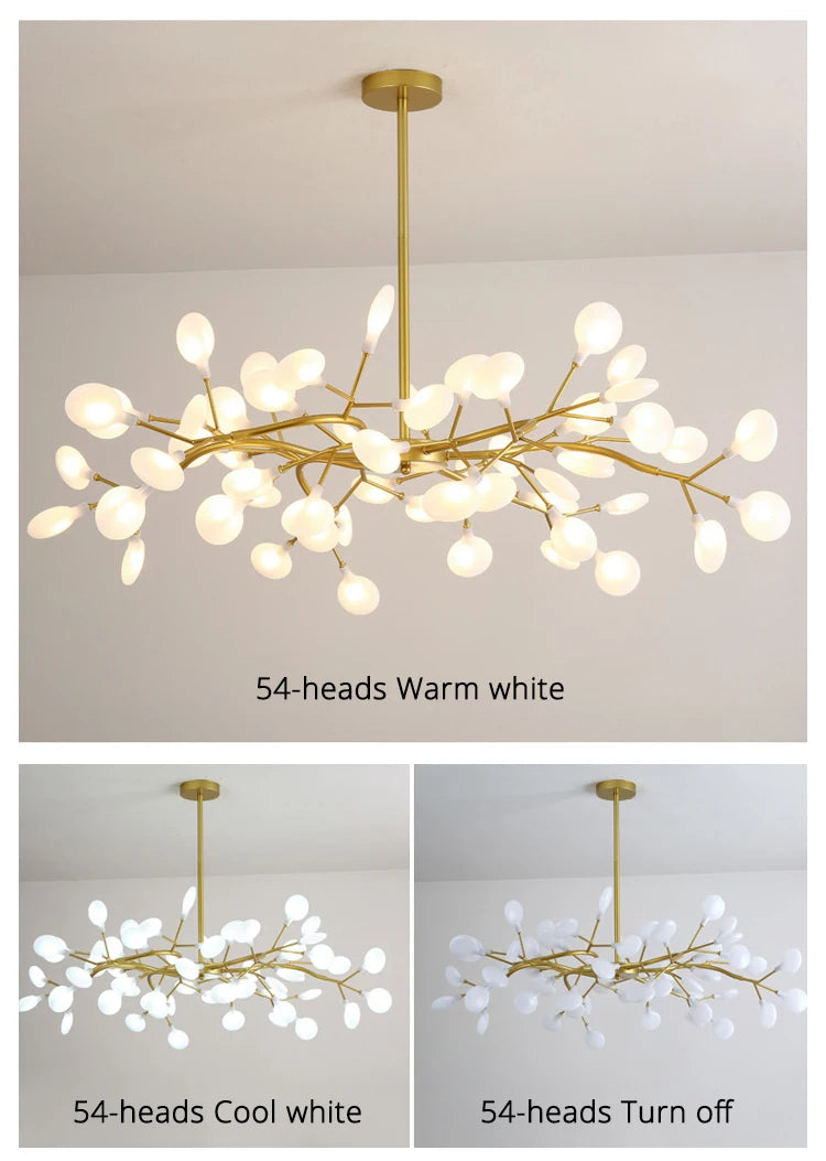 Modern LED Chandelier Living Room Bedroom Kitchen Nordic Gorgeous Firefly Lamp Home Indoor Lighting Luxurious Decor Hanging Lamp