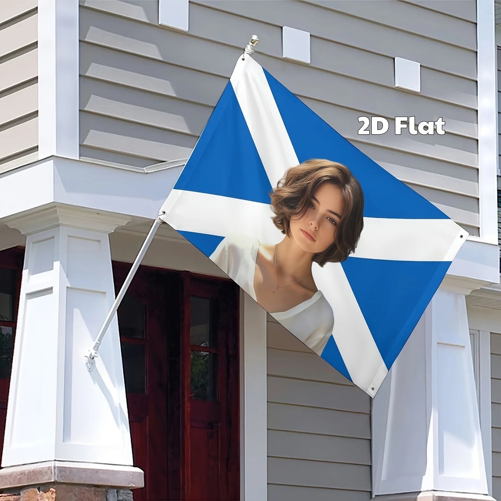 Custom Personalized Scotland Flag Tapestry Banner with Picture, Customizable Flags Tapestry for Room, Bedroom, Wall Decor