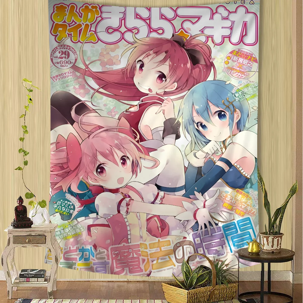 VIKAMA Magical Girl Tapestry Bohemian Tapestry Tarot Hippie Tapestry Dormitory Japanese Tapestry Wall Decoration