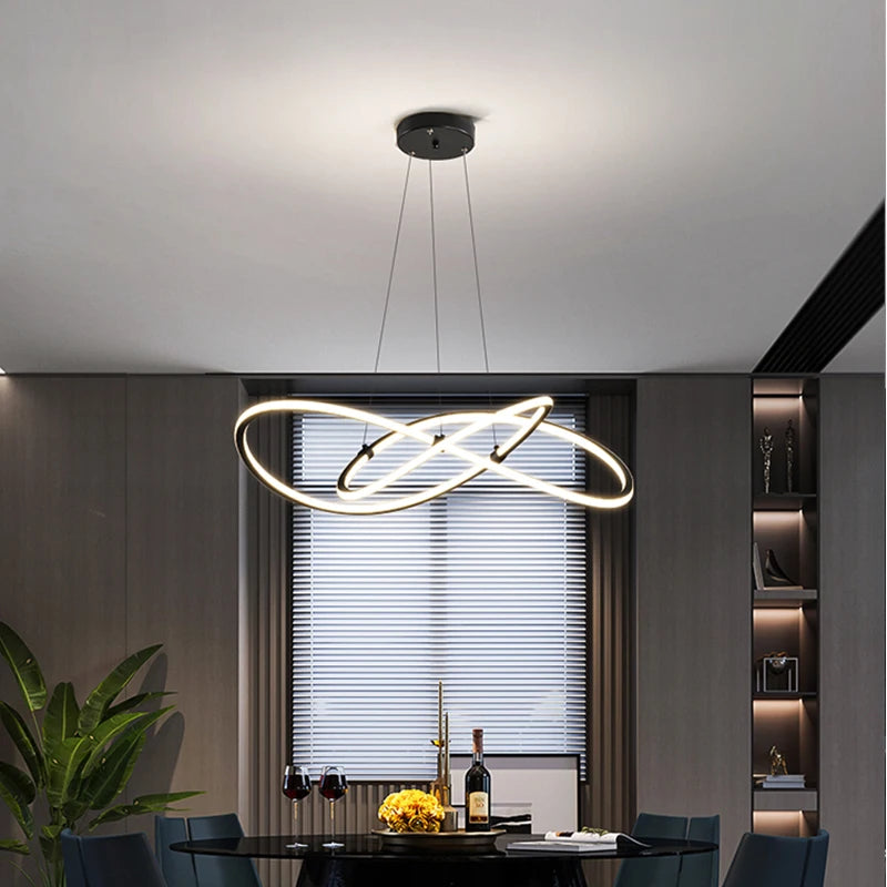 Simple Modern Ceiling Chandelier Adjustable Indoor Lighting High Brightness for Living Room Dining Room Bedroom Decor Ornament