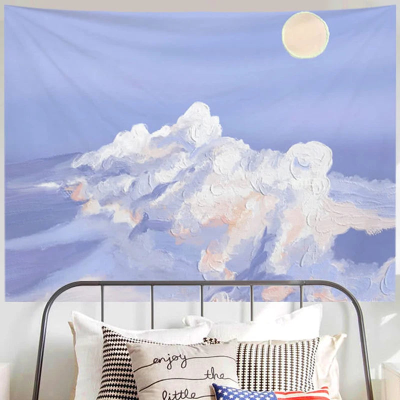 Ashou Oil Painting Scenery Tapestry Dorm Room Decoration Aesthetic Tapestry Wall Tapestry Decor Wall Hanging Tapestry Decoration