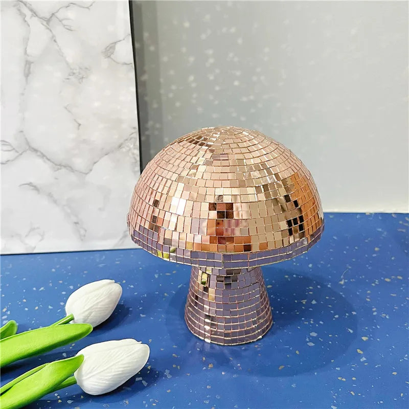 Disco Mushroom Decor Bedroom Decor Wedding Decor Party Decor Home Decor Mirrored Glass Tile Art Home Decoration