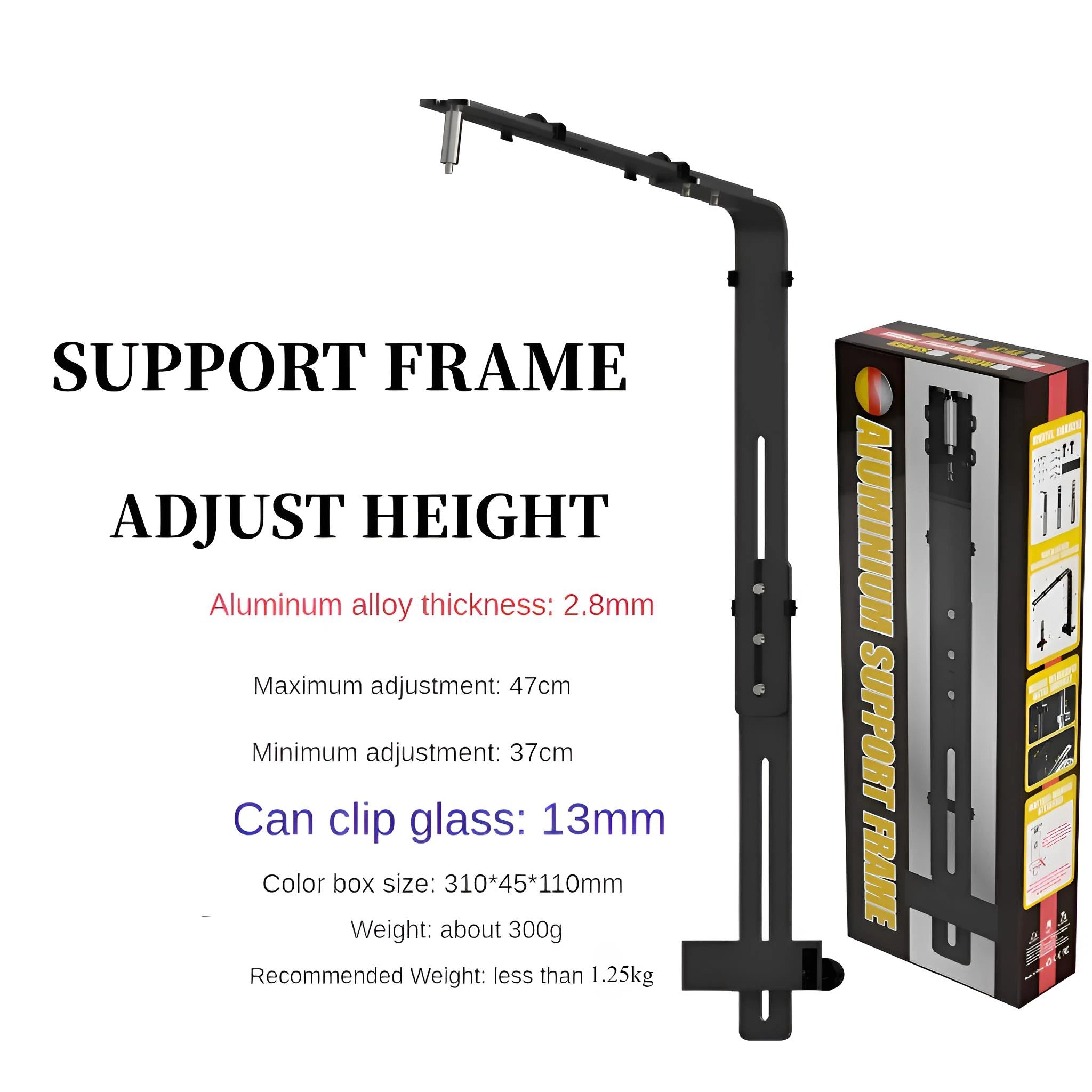 Aluminum Alloy Brushed Fish Tank Light Bracket – Versatile Clamp Mount for Tube, Pendant & Strip Lights