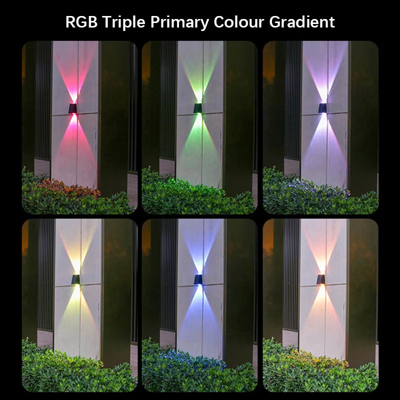 2LEDs Solar Outdoor Lights,Waterproof Atmosphere Lighting,Decorative Wall Lam for Garden Yard Porch Balcony Walkway Camping Deco