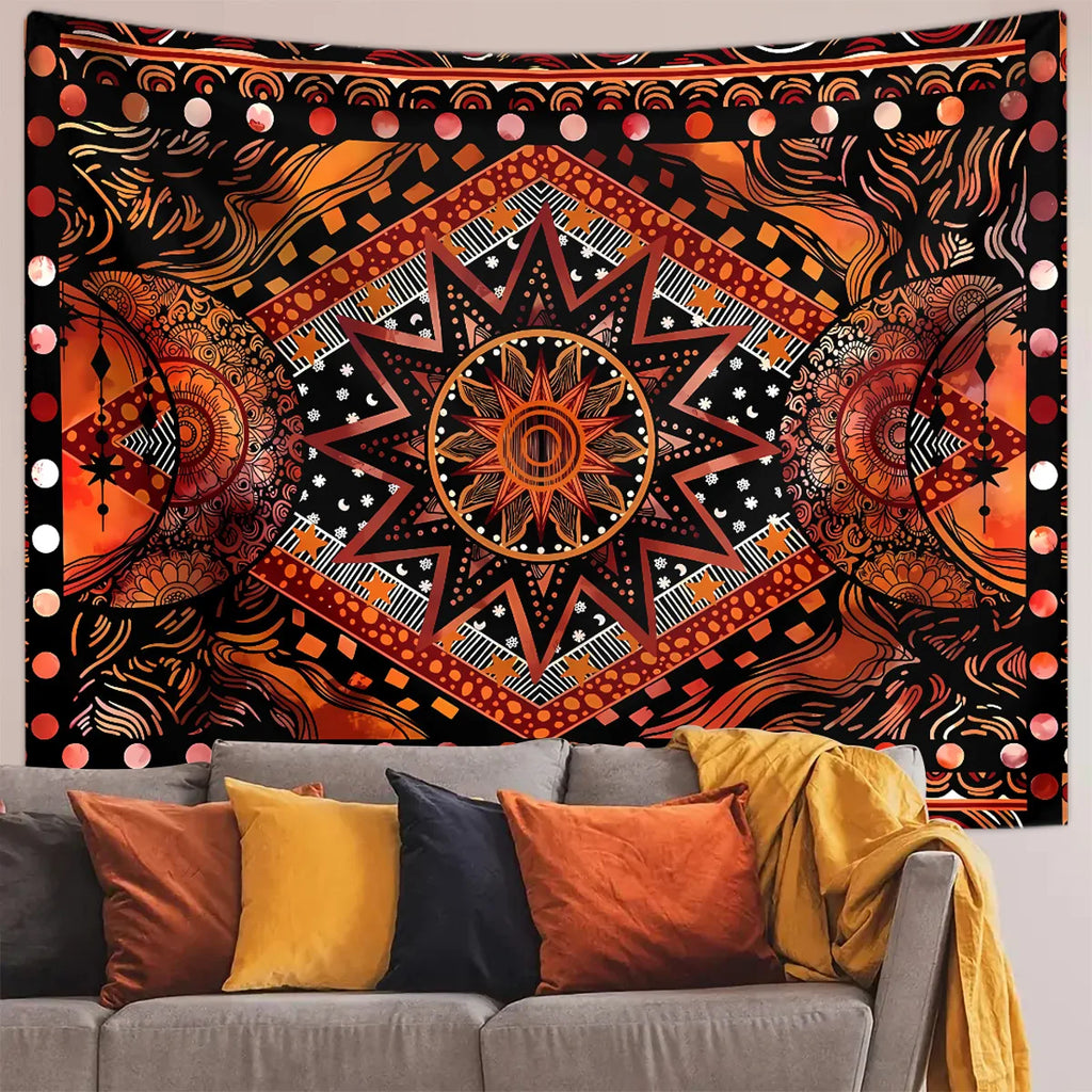 Wall Hanging Tapestry Aesthetic Tree of Life Tapestry Moon Phase Flowers Plants Tapestry Decro for Bedroom Dorm Living Room