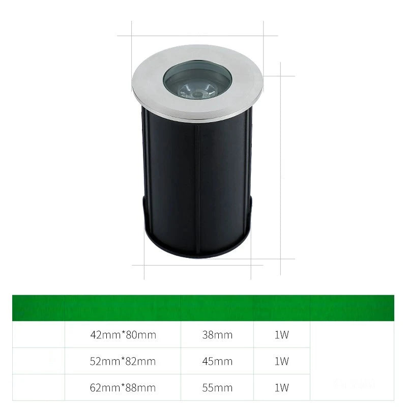 Outdoor Floor Lights Underground Lights 1W LED Lights Embedded Waterproof Floor Spotlights Pool Bottom Lights Underwater Lights