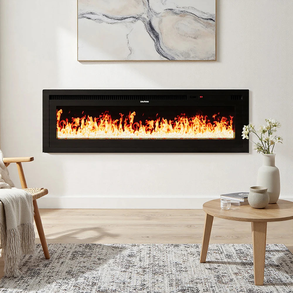 【Breeins】Electrical Fireplace with Remote, Home Decor 12 Vibrant Flame Colours, Adjustable Heating Modes, and Safety Features