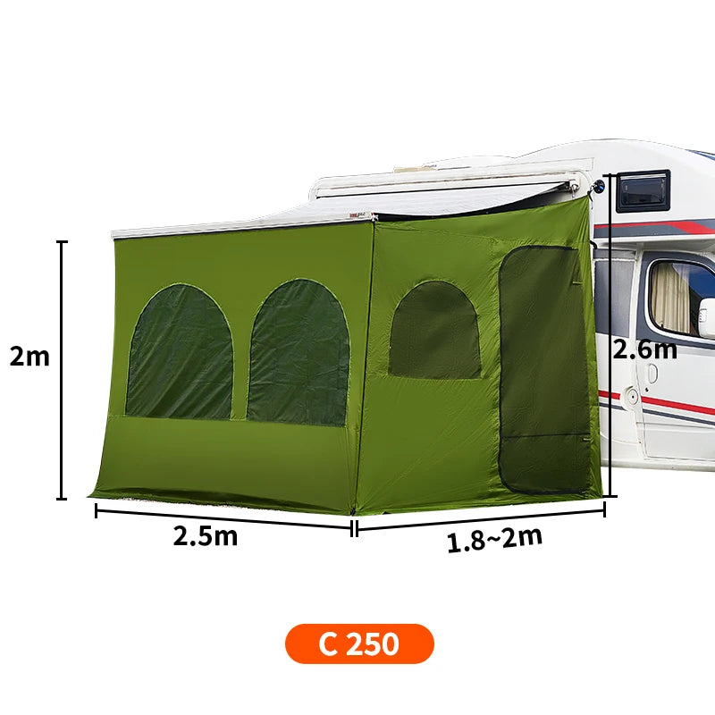 Caravan Awning Tent RV Screen Room Family Room Camper Privacy Room Sunshade Campervan Tent Outdoor Camping Shelter