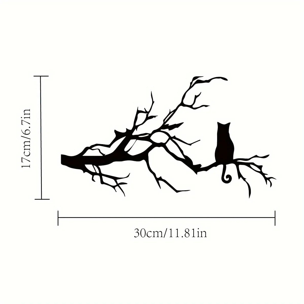 Charming Cat Metal Wall Art for Home Decor, Unique Bedroom Decoration, Cat Lovers Gift, Stylish Branch Cat Design