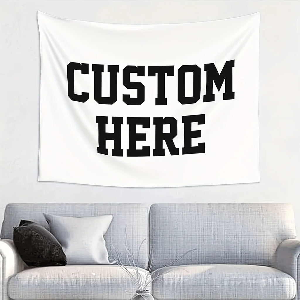1Pc Custom Tapestry - Upload Images for Personalized Backgrounds and Photos & Text, Posters, Banners for Bedrooms, Anniversaries, Birthdays, Weddings, Mother's Day, Home Decor, Parties, Halloween, Thanksgiving Decorations, Bi