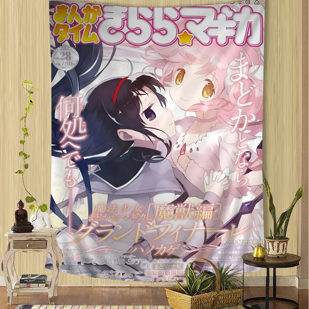 VIKAMA Anime Magical Girl Tapestry Bohemian Tapestry Tarot Hippie Tapestry Dorm Japanese-Style Tapestry Wall Decor