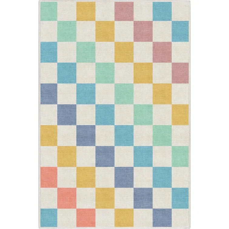 VIKAMA Simple Rainbow Home Decor Rugs Study Area Pile Kids Rugs, Sensory Rugs for Living Room and Nursery